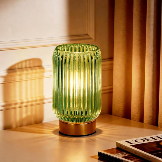 Battery Operated Lamp, Small Cordless Lamp with Timer, Green