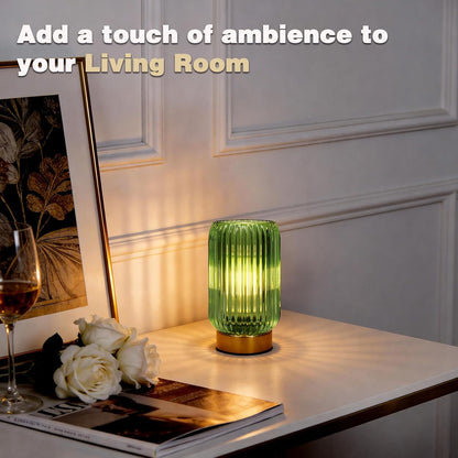 Battery Operated Lamp, Small Cordless Lamp with Timer, Green