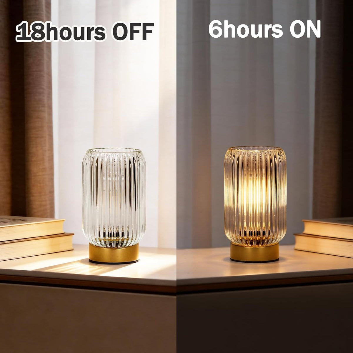 Battery Operated Lamp, Small Cordless Lamp with Timer, Green