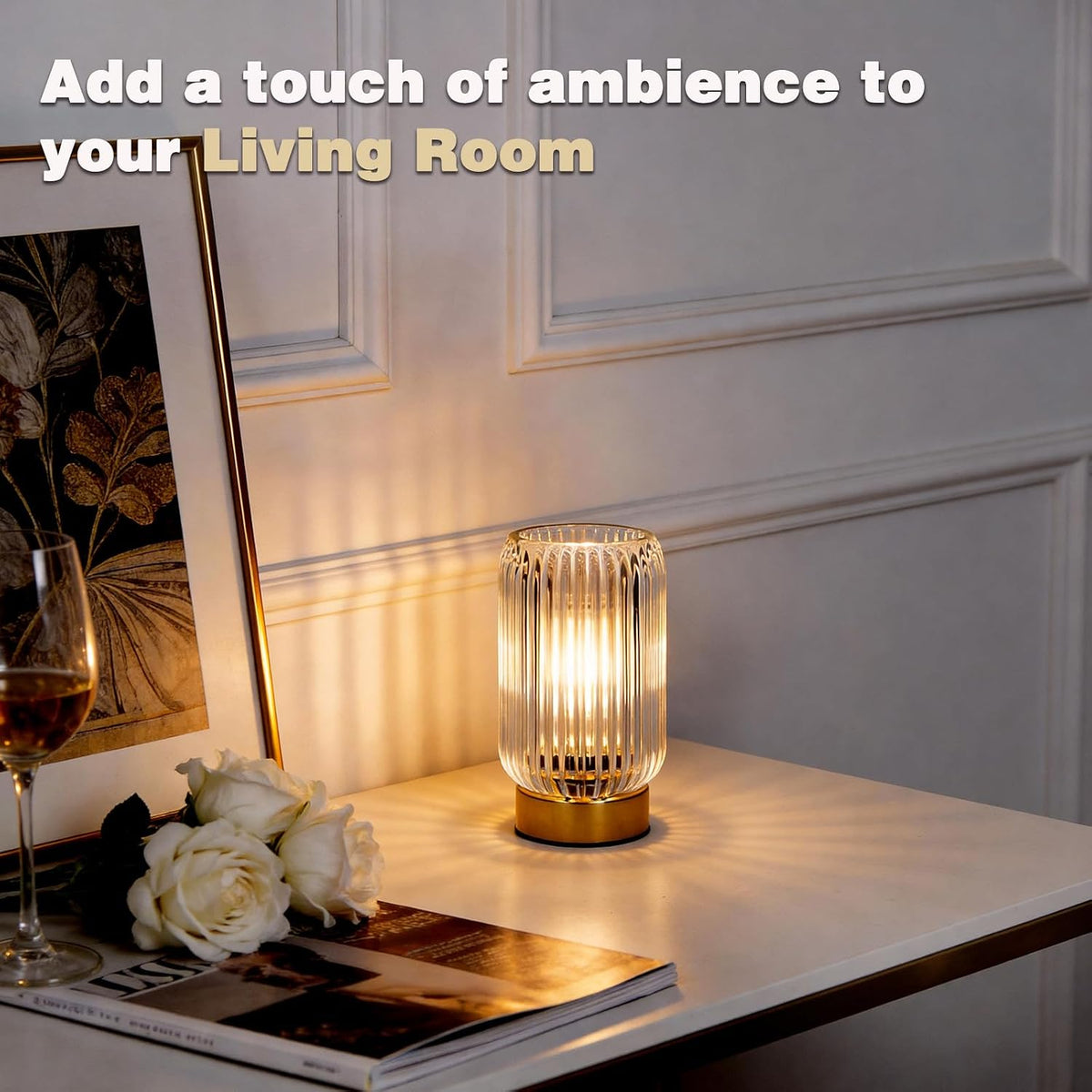 Battery Operated Lamp, Small Cordless Lamp with Timer, Green