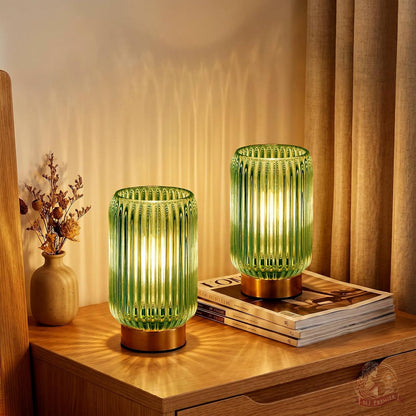 Battery Operated Lamp, Small Cordless Lamp with Timer, Green