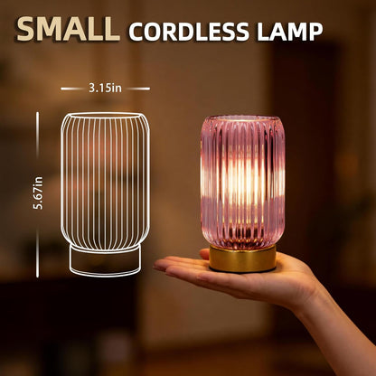 Battery Operated Lamp, Small Cordless Lamp with Timer, Green