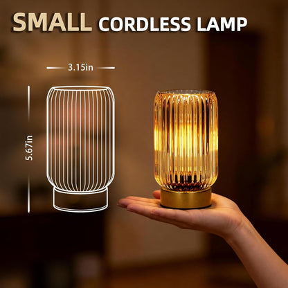 Battery Operated Lamp, Small Cordless Lamp with Timer, Green