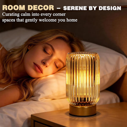 Battery Operated Lamp, Small Cordless Lamp with Timer, Green