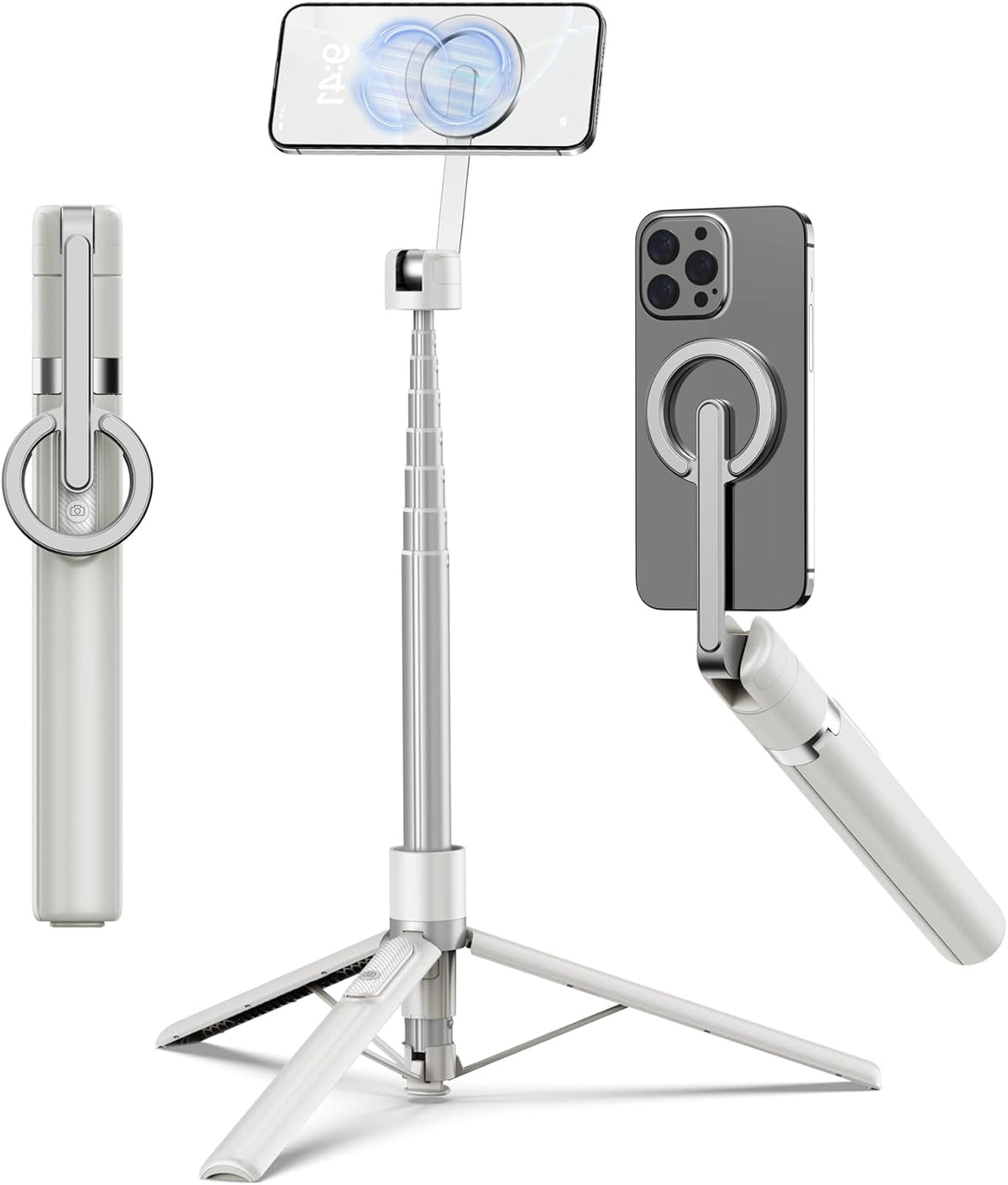 68" Magnetic Aluminum Phone Tripod Selfie Stick for iPhone & Android