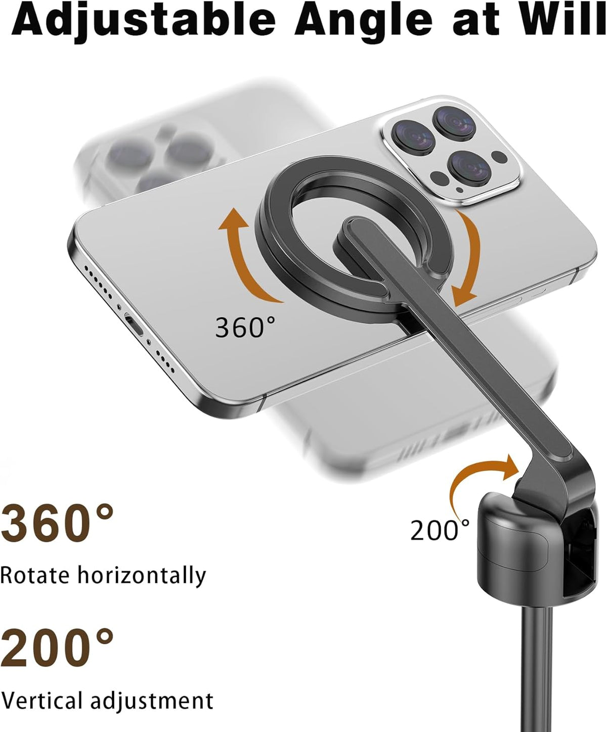 68" Magnetic Aluminum Phone Tripod Selfie Stick for iPhone & Android