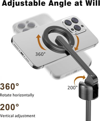 68" Magnetic Aluminum Phone Tripod Selfie Stick for iPhone & Android