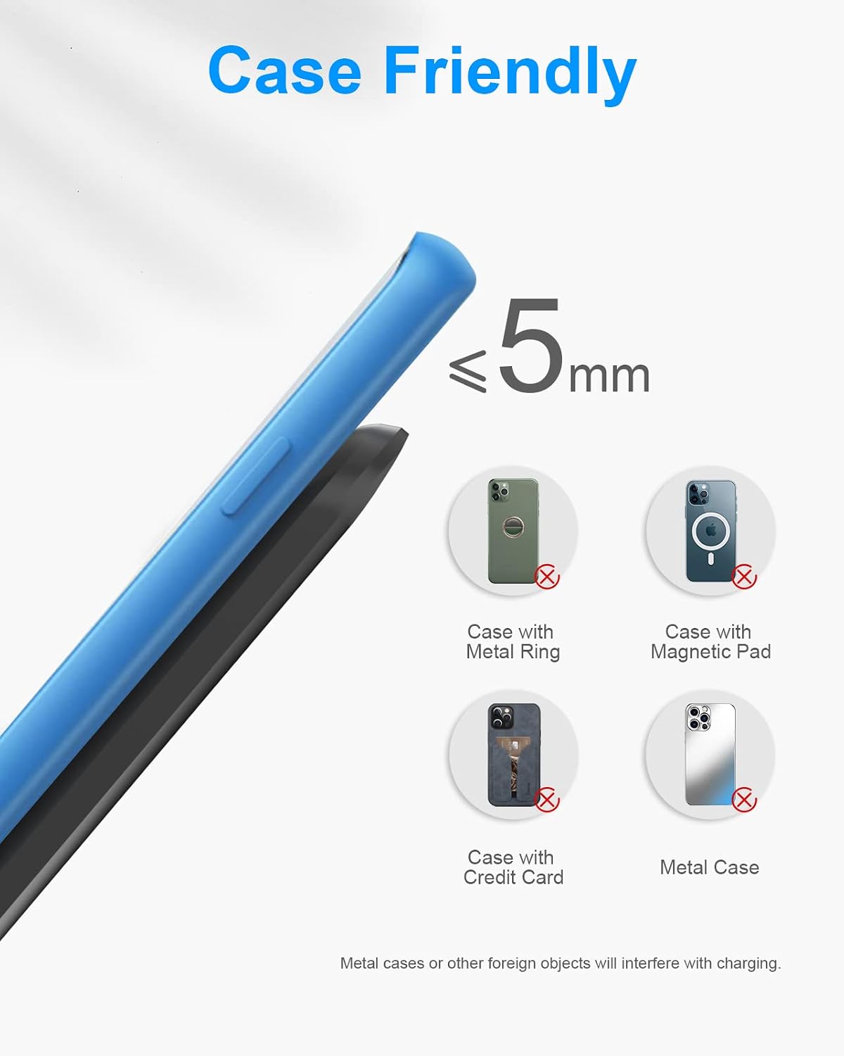 Upgraded Fast Wireless Charger, Wireless Charging Stand Compatible with Samsung Galaxy S26/S26+/S25/S24/S23/S22/S21 & Phone Charger Dock for iPhone 17/17 Air/16/16 Plus/16 Pro/15/14/13/12