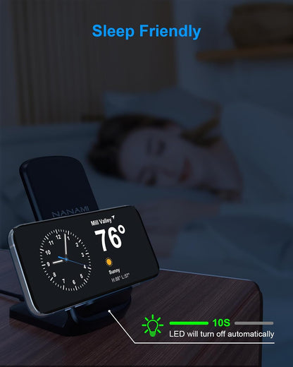 Upgraded Fast Wireless Charger, Wireless Charging Stand Compatible with Samsung Galaxy S26/S26+/S25/S24/S23/S22/S21 & Phone Charger Dock for iPhone 17/17 Air/16/16 Plus/16 Pro/15/14/13/12