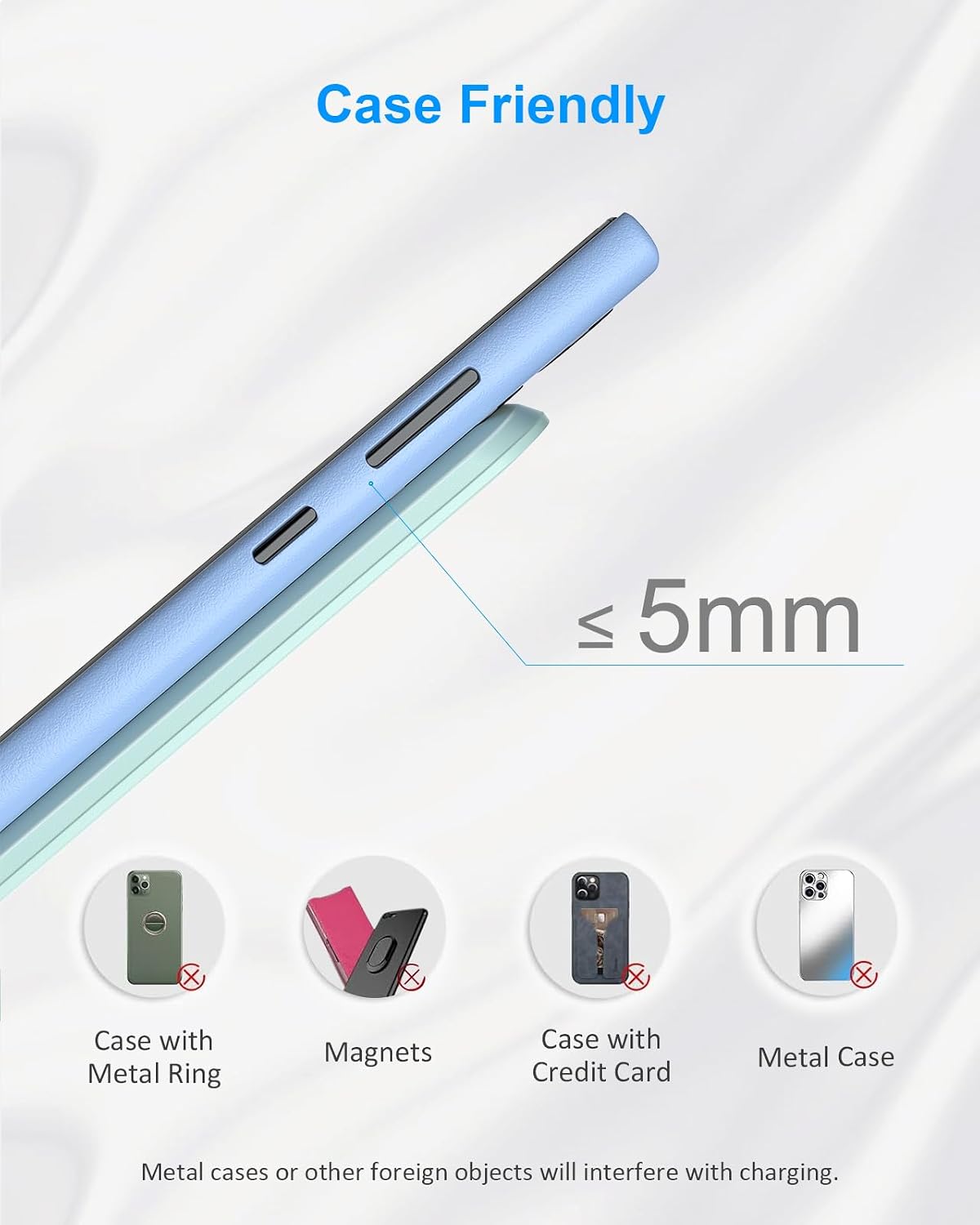 Upgraded Fast Wireless Charger, Wireless Charging Stand Compatible with Samsung Galaxy S26/S26+/S25/S24/S23/S22/S21 & Phone Charger Dock for iPhone 17/17 Air/16/16 Plus/16 Pro/15/14/13/12