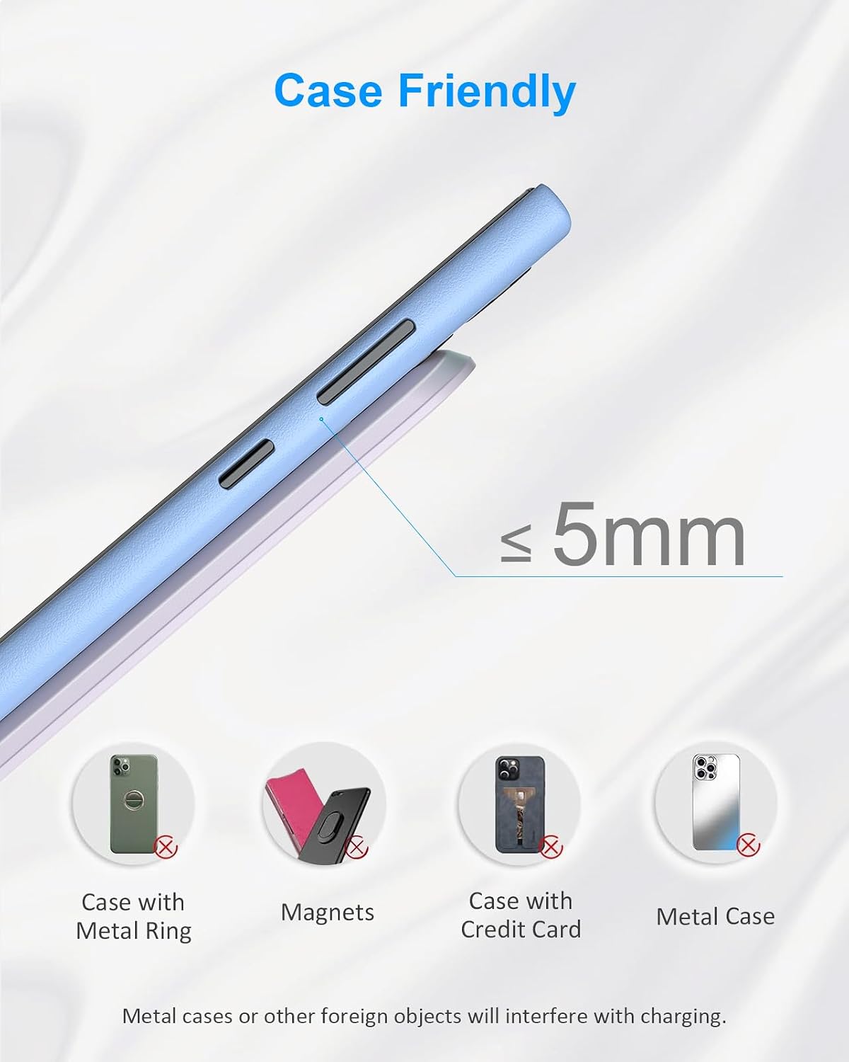 Upgraded Fast Wireless Charger, Wireless Charging Stand Compatible with Samsung Galaxy S26/S26+/S25/S24/S23/S22/S21 & Phone Charger Dock for iPhone 17/17 Air/16/16 Plus/16 Pro/15/14/13/12