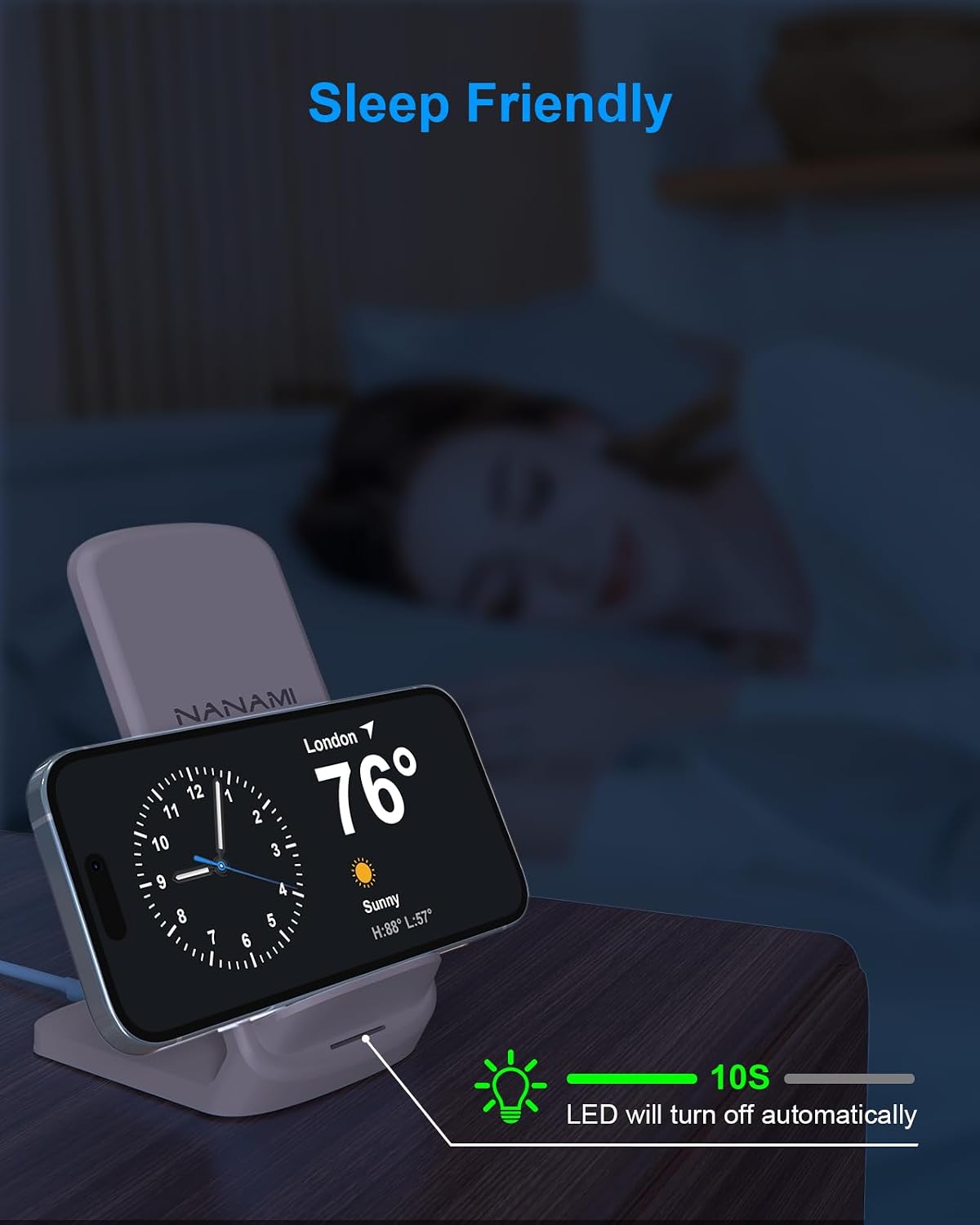 Upgraded Fast Wireless Charger, Wireless Charging Stand Compatible with Samsung Galaxy S26/S26+/S25/S24/S23/S22/S21 & Phone Charger Dock for iPhone 17/17 Air/16/16 Plus/16 Pro/15/14/13/12