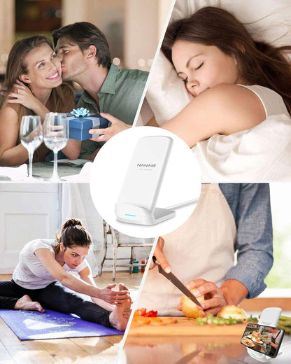 Upgraded Fast Wireless Charger, Wireless Charging Stand Compatible with Samsung Galaxy S26/S26+/S25/S24/S23/S22/S21 & Phone Charger Dock for iPhone 17/17 Air/16/16 Plus/16 Pro/15/14/13/12