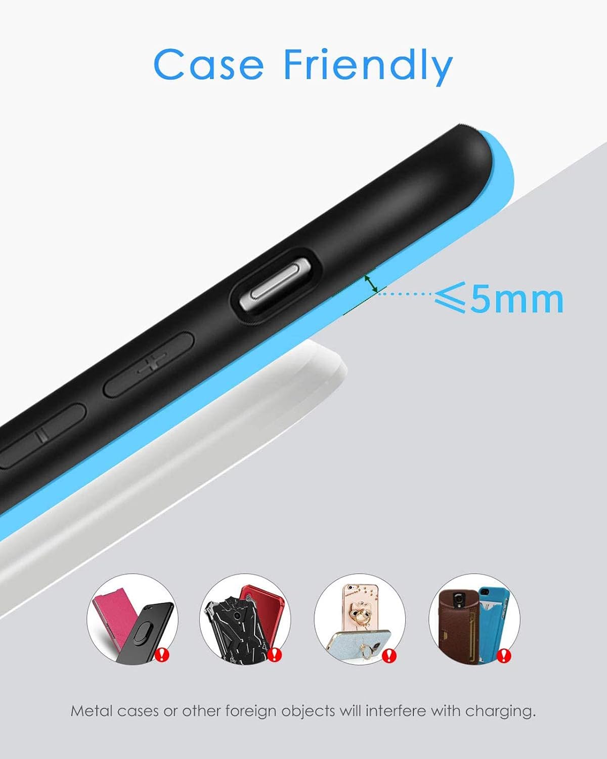 Upgraded Fast Wireless Charger, Wireless Charging Stand Compatible with Samsung Galaxy S26/S26+/S25/S24/S23/S22/S21 & Phone Charger Dock for iPhone 17/17 Air/16/16 Plus/16 Pro/15/14/13/12