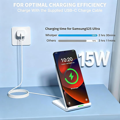Wireless Charger Station,15W Desk Wireless Charging Stand 20W USB C Adapter for Apple iPhone 17 Pro/17/17/Air/16 Pro/16E/16 Plus/15/14/13,Samsung Galaxy S25/S24/S23/S22/Z Flip Fold/Note 20,Google etc