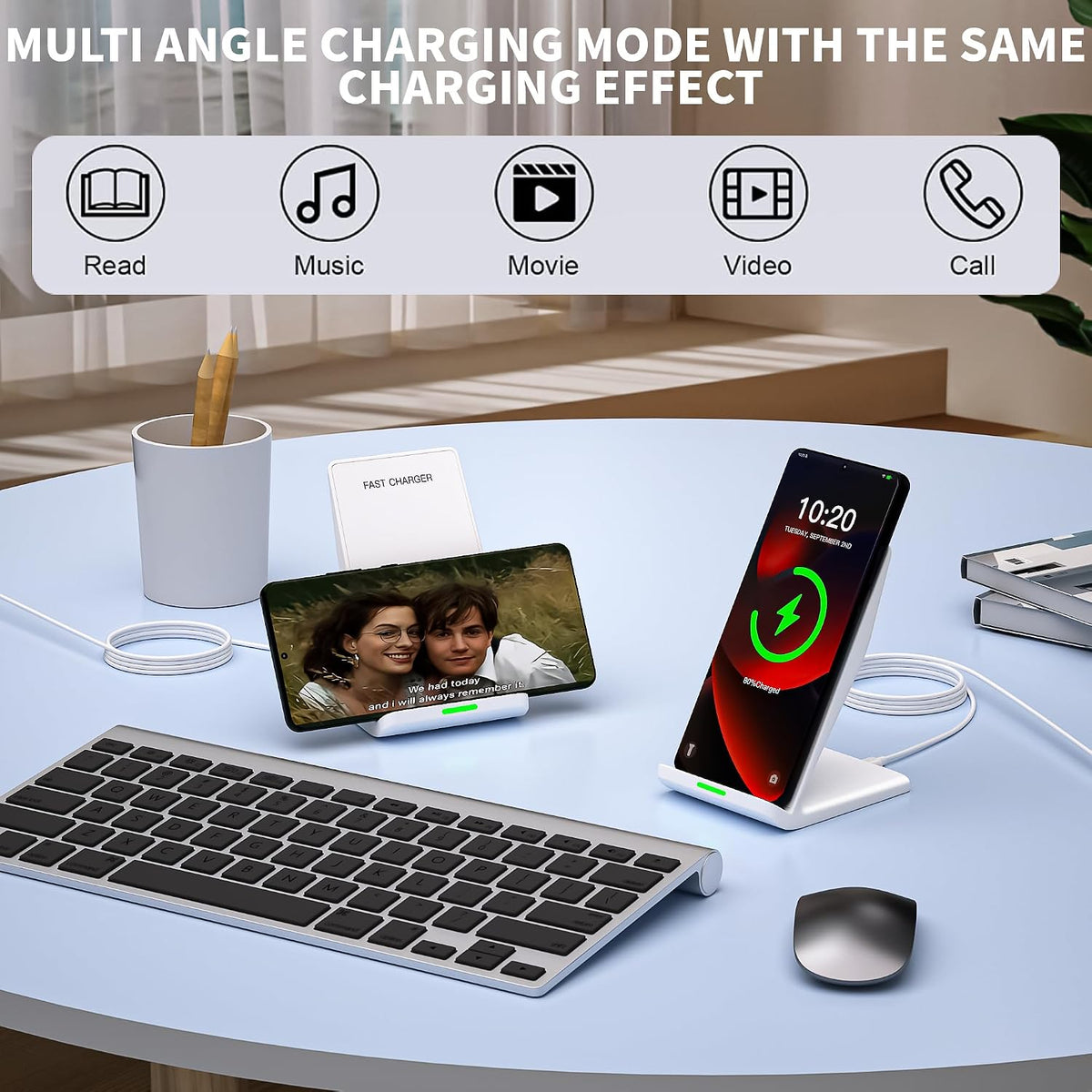 Wireless Charger Station,15W Desk Wireless Charging Stand 20W USB C Adapter for Apple iPhone 17 Pro/17/17/Air/16 Pro/16E/16 Plus/15/14/13,Samsung Galaxy S25/S24/S23/S22/Z Flip Fold/Note 20,Google etc