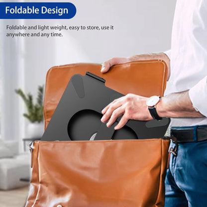 LSX7 Laptop Stand with 360 Rotating Base, Ergonomic Adjustable Notebook Riser, Foldable Computer Holder Compatible with 10-15.6" Laptops (Black)