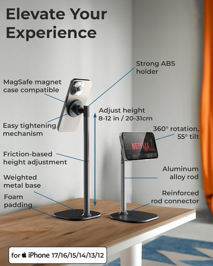COOPER MagStand Magnetic Phone Stand for Desk, MagSafe Tripod, iPhone 17