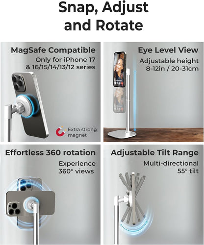 COOPER MagStand Magnetic Phone Stand for Desk, MagSafe Tripod, iPhone 17