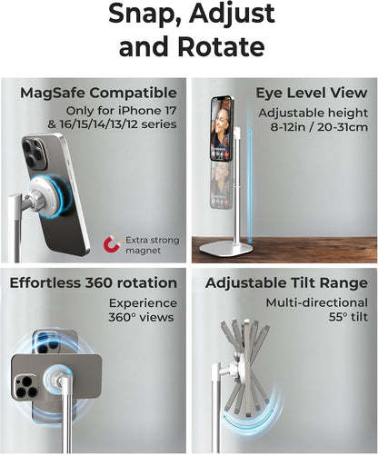 COOPER MagStand Magnetic Phone Stand for Desk, MagSafe Tripod, iPhone 17