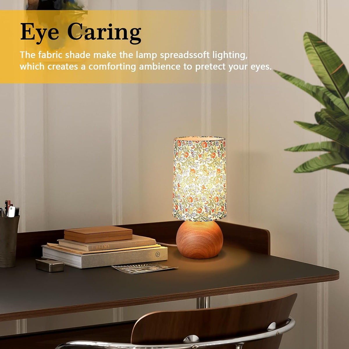 Gold Small Bedside Table Lamp for Bedroom, Brass Gold Bedroom Lamps for Nightstand, Cute Mini Table Lamps for Small Spaces with Scalloped Shade for Kitchen Counter, Bookshelf, Living Room, Kids Dorm
