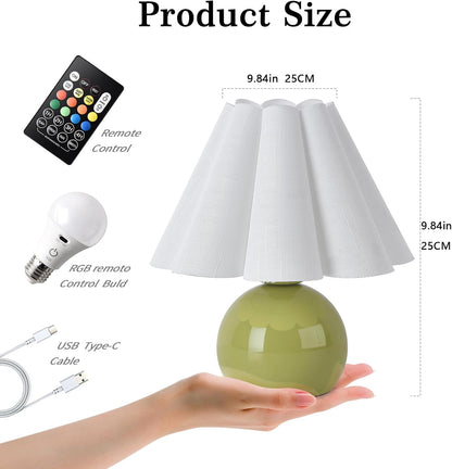 Gold Small Bedside Table Lamp for Bedroom, Brass Gold Bedroom Lamps for Nightstand, Cute Mini Table Lamps for Small Spaces with Scalloped Shade for Kitchen Counter, Bookshelf, Living Room, Kids Dorm