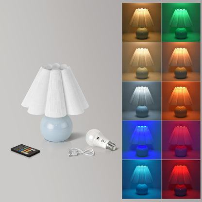 Gold Small Bedside Table Lamp for Bedroom, Brass Gold Bedroom Lamps for Nightstand, Cute Mini Table Lamps for Small Spaces with Scalloped Shade for Kitchen Counter, Bookshelf, Living Room, Kids Dorm