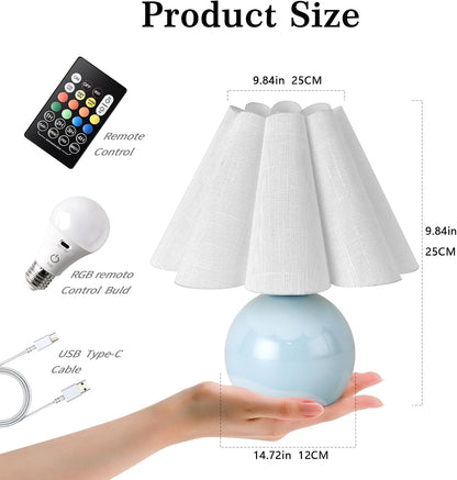 Gold Small Bedside Table Lamp for Bedroom, Brass Gold Bedroom Lamps for Nightstand, Cute Mini Table Lamps for Small Spaces with Scalloped Shade for Kitchen Counter, Bookshelf, Living Room, Kids Dorm