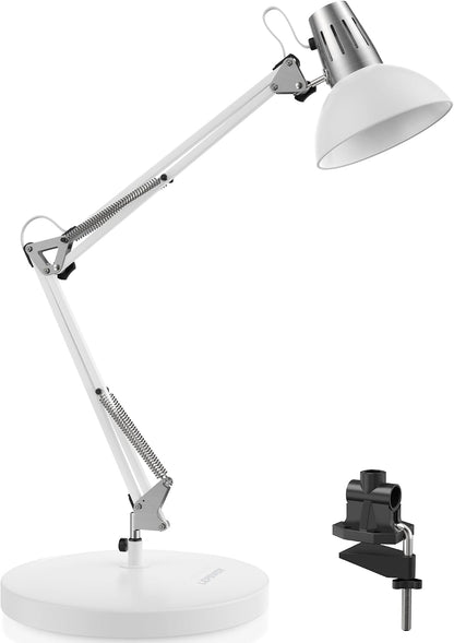 Metal Adjustable Desk Lamp with Clamp, Swing Arm for Home Office