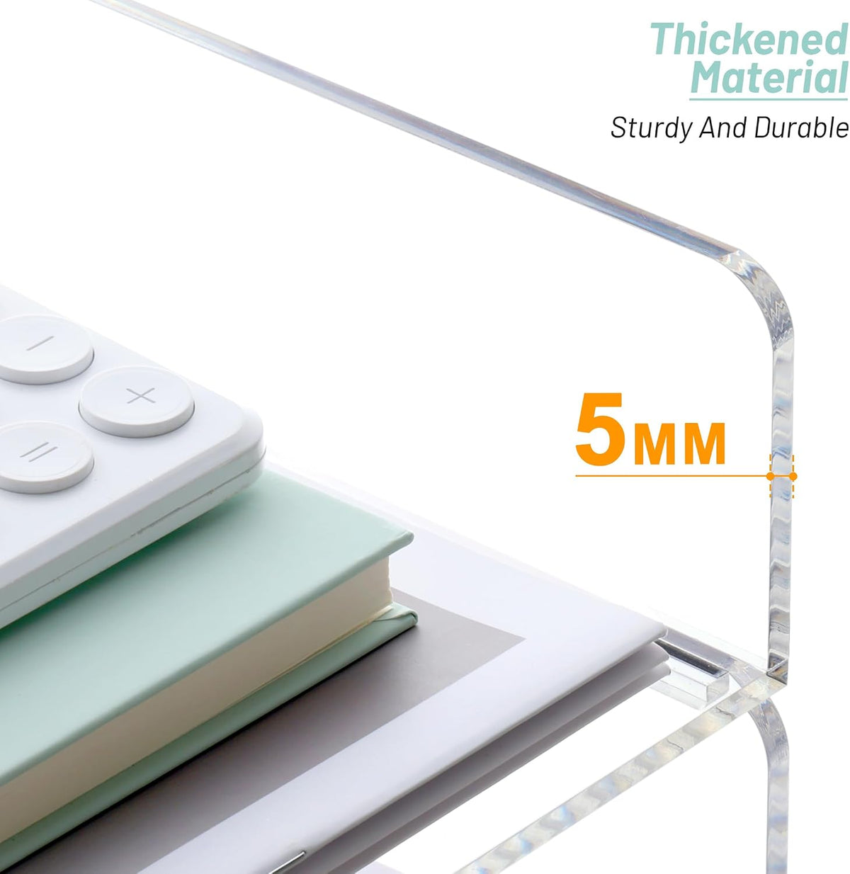 Acrylic Desk Organize with Drawer, Stackable File Organizer, 2-Tier