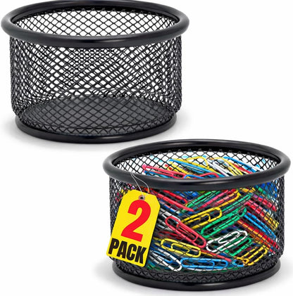 Mesh Paper Clip Holder For desk, Paperclip Holder (2 Pack)