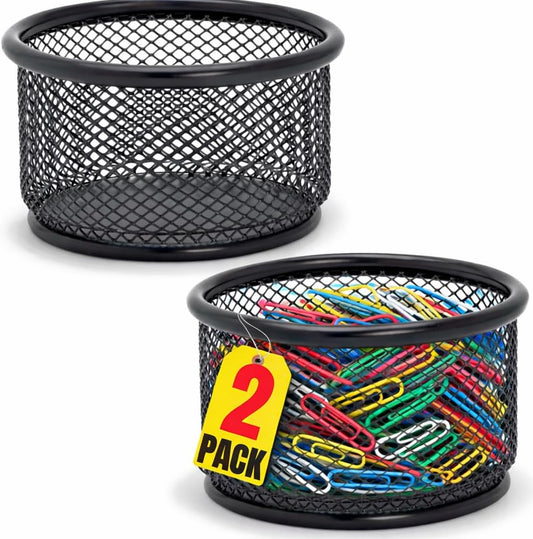 Mesh Paper Clip Holder For desk, Paperclip Holder (2 Pack)