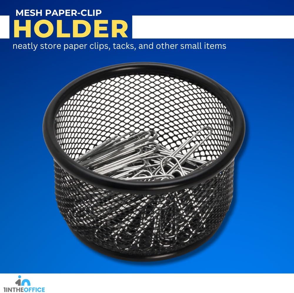 Mesh Paper Clip Holder For desk, Paperclip Holder (2 Pack)