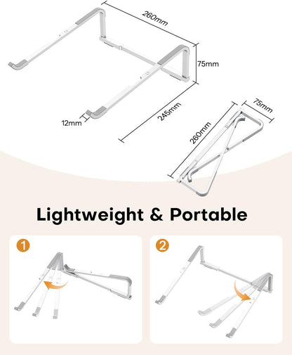 Portable Laptop Stand for Desk, Foldable Riser, MacBook Stand