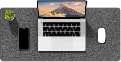 Felt Desk Mat, Minimalist Large Mouse Pad XL 31.5 x 11.8 in, Desk Matt for Desktop, Keyboard, Laptop, Computer, Office, Work from Home, Gaming, Gray