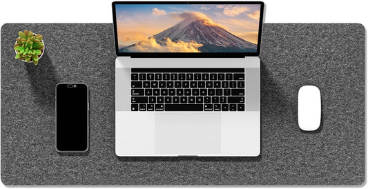 Felt Desk Mat, Minimalist Large Mouse Pad XL 31.5 x 11.8 in, Desk Matt for Desktop, Keyboard, Laptop, Computer, Office, Work from Home, Gaming, Gray