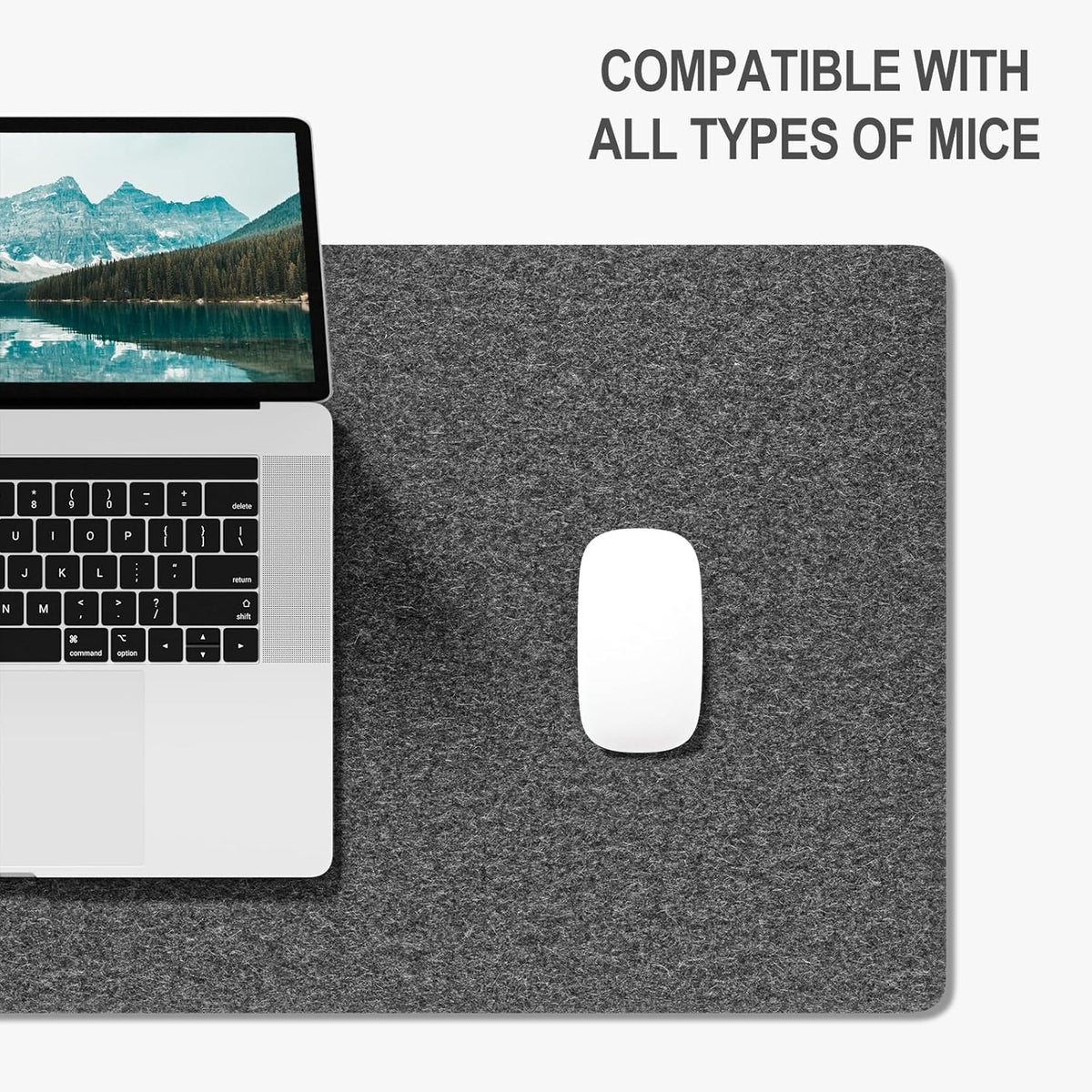 Felt Desk Mat, Minimalist Large Mouse Pad XL 31.5 x 11.8 in, Desk Matt for Desktop, Keyboard, Laptop, Computer, Office, Work from Home, Gaming, Gray