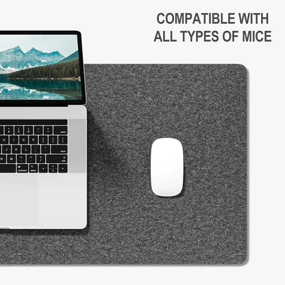 Felt Desk Mat, Minimalist Large Mouse Pad XL 31.5 x 11.8 in, Desk Matt for Desktop, Keyboard, Laptop, Computer, Office, Work from Home, Gaming, Gray