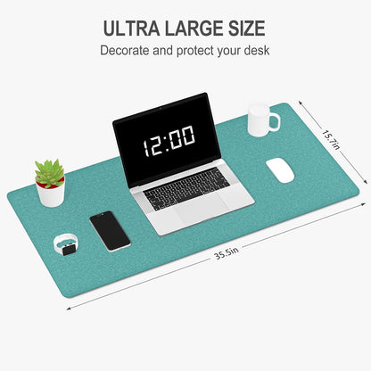 Felt Desk Mat, Minimalist Large Mouse Pad XL 31.5 x 11.8 in, Desk Matt for Desktop, Keyboard, Laptop, Computer, Office, Work from Home, Gaming, Gray