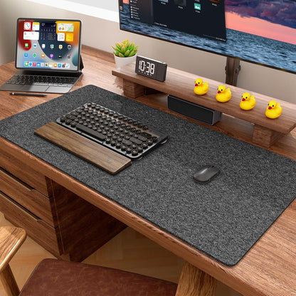 Felt Desk Mat, Minimalist Large Mouse Pad XL 31.5 x 11.8 in, Desk Matt for Desktop, Keyboard, Laptop, Computer, Office, Work from Home, Gaming, Gray