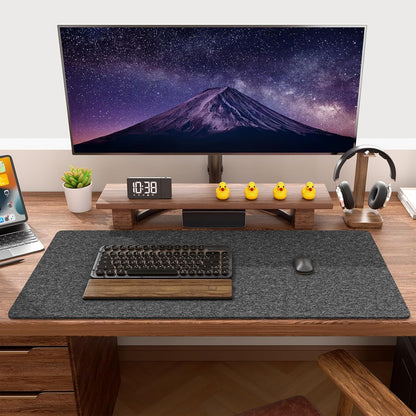 Felt Desk Mat, Minimalist Large Mouse Pad XL 31.5 x 11.8 in, Desk Matt for Desktop, Keyboard, Laptop, Computer, Office, Work from Home, Gaming, Gray