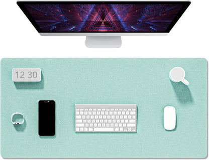 Felt Desk Mat, Minimalist Large Mouse Pad XL 31.5 x 11.8 in, Desk Matt for Desktop, Keyboard, Laptop, Computer, Office, Work from Home, Gaming, Gray