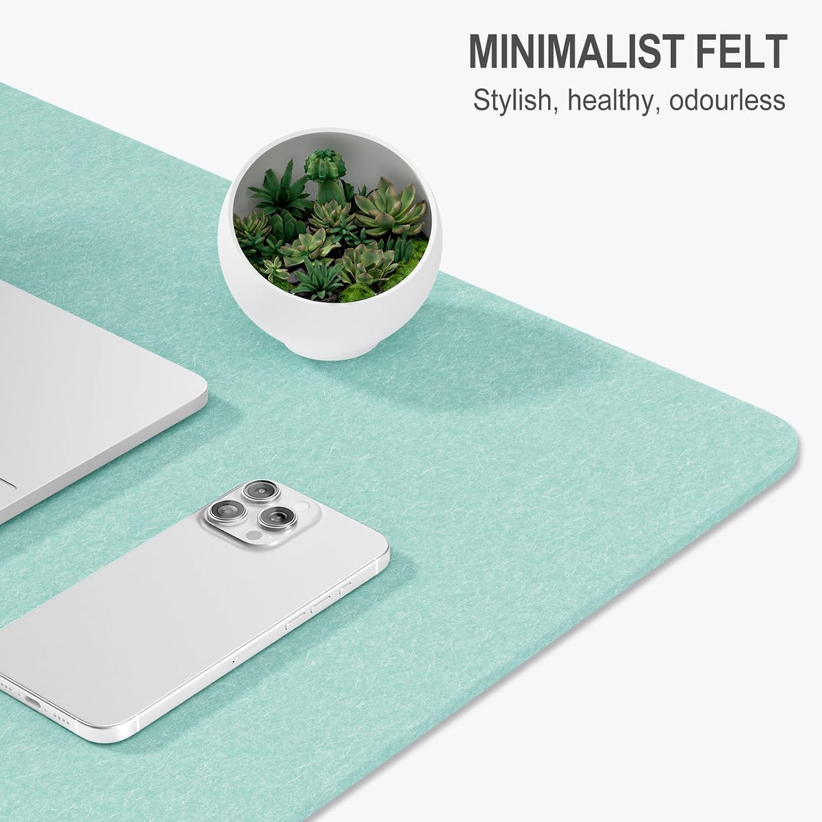 Felt Desk Mat, Minimalist Large Mouse Pad XL 31.5 x 11.8 in, Desk Matt for Desktop, Keyboard, Laptop, Computer, Office, Work from Home, Gaming, Gray