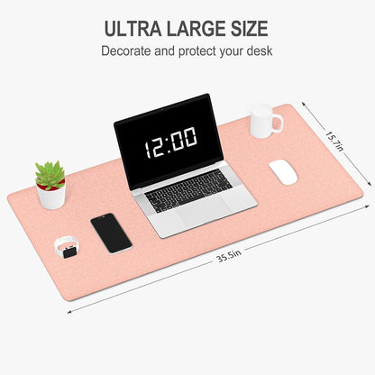 Felt Desk Mat, Minimalist Large Mouse Pad XL 31.5 x 11.8 in, Desk Matt for Desktop, Keyboard, Laptop, Computer, Office, Work from Home, Gaming, Gray