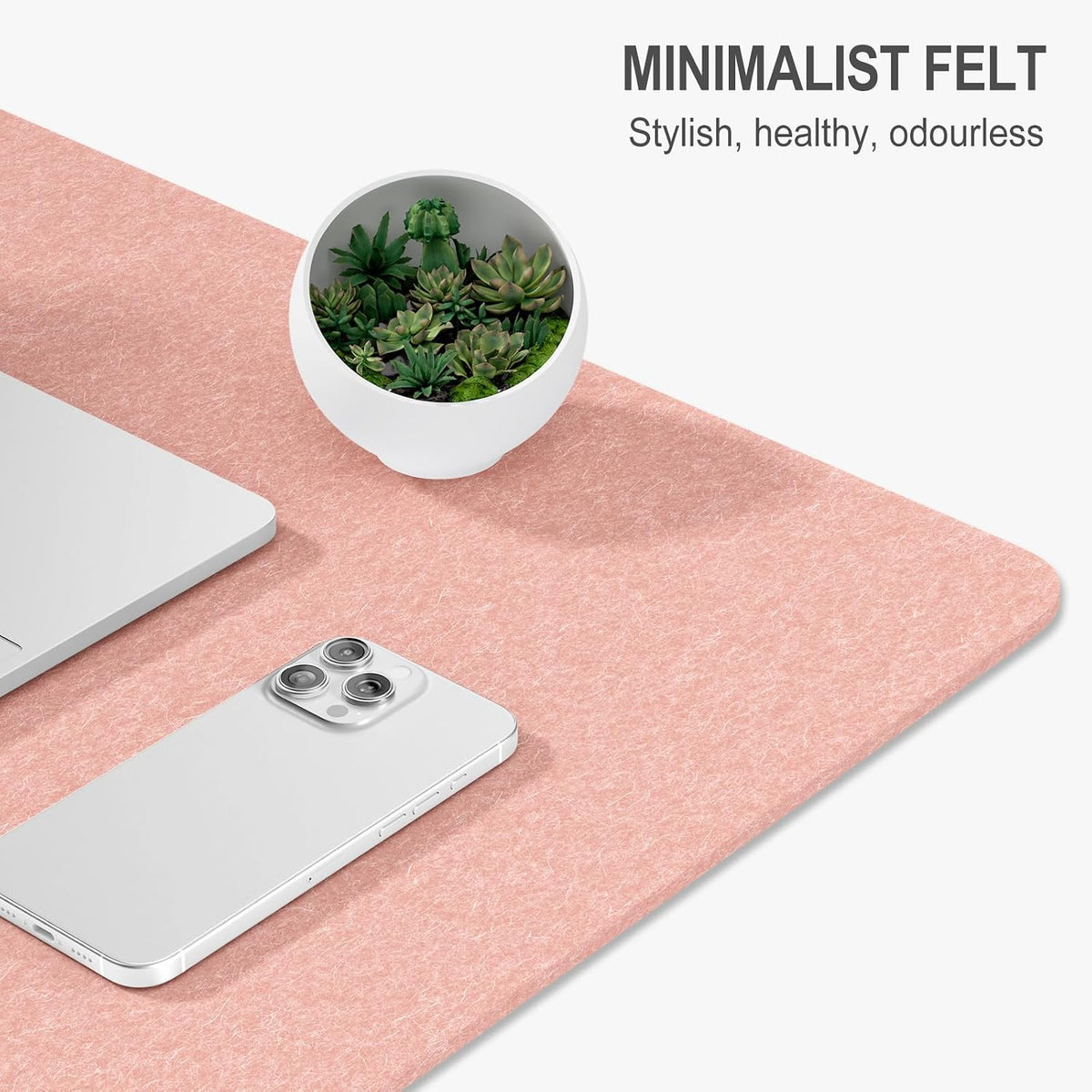 Felt Desk Mat, Minimalist Large Mouse Pad XL 31.5 x 11.8 in, Desk Matt for Desktop, Keyboard, Laptop, Computer, Office, Work from Home, Gaming, Gray