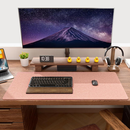 Felt Desk Mat, Minimalist Large Mouse Pad XL 31.5 x 11.8 in, Desk Matt for Desktop, Keyboard, Laptop, Computer, Office, Work from Home, Gaming, Gray