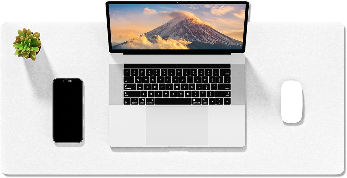 Felt Desk Mat, Minimalist Large Mouse Pad XL 31.5 x 11.8 in, Desk Matt for Desktop, Keyboard, Laptop, Computer, Office, Work from Home, Gaming, Gray