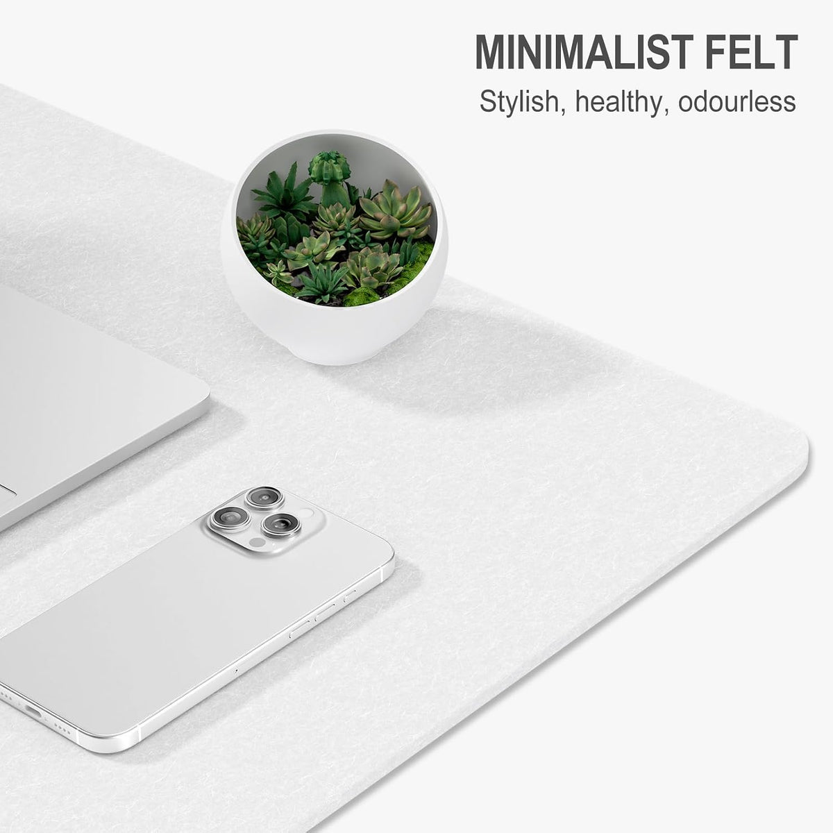 Felt Desk Mat, Minimalist Large Mouse Pad XL 31.5 x 11.8 in, Desk Matt for Desktop, Keyboard, Laptop, Computer, Office, Work from Home, Gaming, Gray
