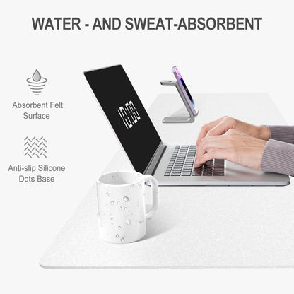 Felt Desk Mat, Minimalist Large Mouse Pad XL 31.5 x 11.8 in, Desk Matt for Desktop, Keyboard, Laptop, Computer, Office, Work from Home, Gaming, Gray