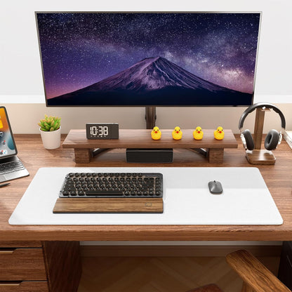 Felt Desk Mat, Minimalist Large Mouse Pad XL 31.5 x 11.8 in, Desk Matt for Desktop, Keyboard, Laptop, Computer, Office, Work from Home, Gaming, Gray